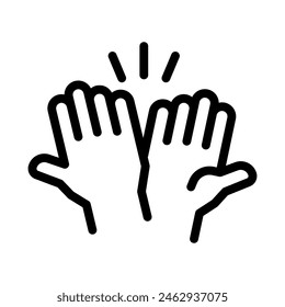high five line icon illustration vector graphic. Simple element illustration vector graphic, suitable for app, websites, and presentations isolated on white background