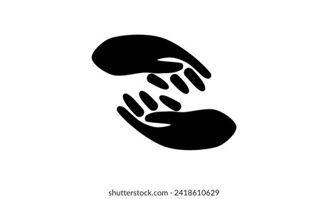 high five logo, black isolated silhouette