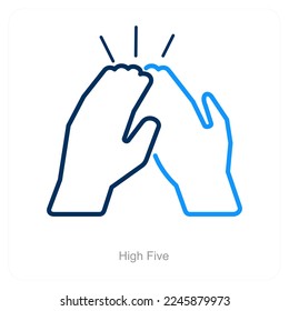 High Five y concepto de icono de misión