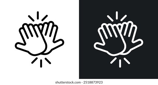 High Five outlined icon vector collection.