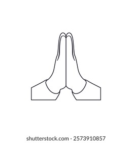 High five praying hands together vector symbol sign icon illustration folded please