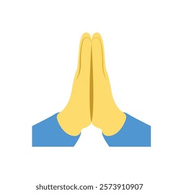 High five praying hands together vector symbol sign icon illustration folded please