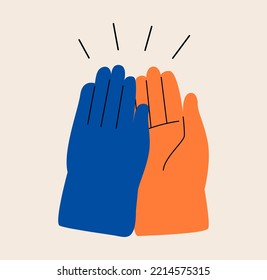 High five sign. Colorful vector illustration
