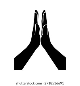 High five silhouette hands teamwork gesture icon