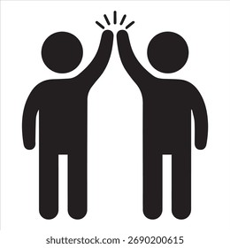 A high five solidarity agreement icon teamwork collaboration symbol gesture people success partnership support business celebration.