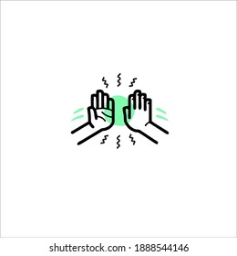 High Five Symbol Logo. Vector Illustration.