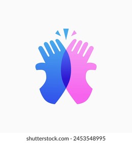 High Five Toss Hand Logo Vektorgrafik Icon Illustration