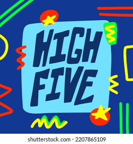 High five vector hand lettering