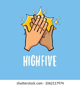 High Five Vector Illustration Succes Teamwork Stock Vector (Royalty ...