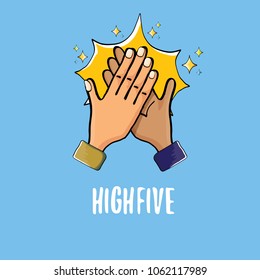 High Five Vector Illustration Succes Teamwork Stock Vector (Royalty ...