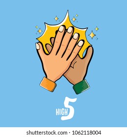 High Five Vector Illustration Succes Teamwork Stock Vector (Royalty ...