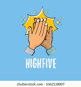 High Five Vector Illustration Succes Teamwork Stock Vector (Royalty ...