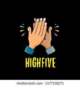 High Five Vector Illustration Succes Teamwork Stock Vector (Royalty ...