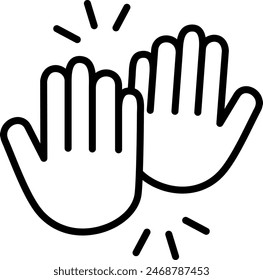 High Five Vector Line Icon Design