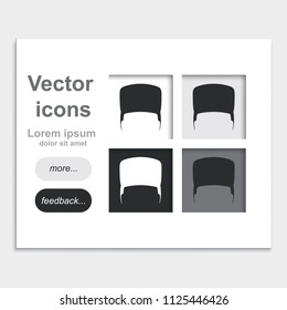 High flat top hair style for men flat placed on web page template vector icon.