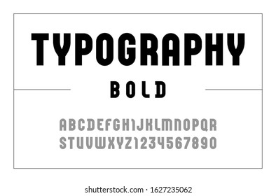 High Font, Condensed Bold Alphabet Sans Serif, Black Letters And Numbers