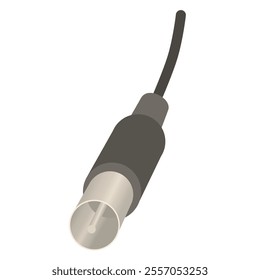 High frequency cable, TV plug for transmitting analog audio and video signals, for connecting various telecommunications equipment. Electrical goods and power adapters. Vector illustration