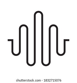 high frequency sound waves over white background, vector illustration