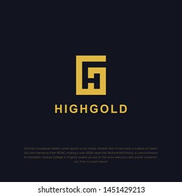 High gold logo. This logo incorporate with letter H and G in creative way. it will be suitable for gold company and which company name start H or G.