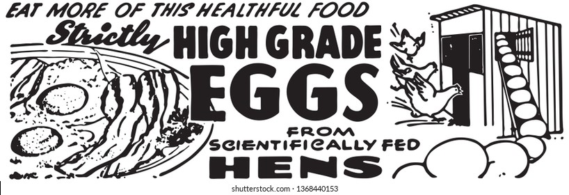 High Grade Eggs - Retro Ad Art Banner