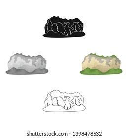 High green mountains.Mountains covered with forests.Different mountains single icon in cartoon,black style vector symbol stock illustration.