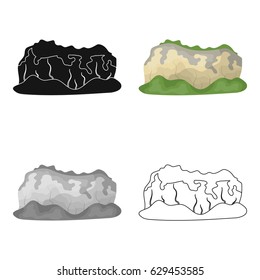 High green mountains.Mountains covered with forests.Different mountains single icon in cartoon style vector symbol stock illustration.
