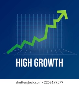 High growth chart performance stock banner template design vector