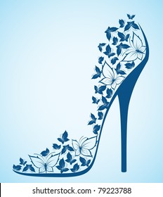 High heel from beautiful butterflies