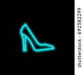 High heel blue glowing neon ui ux icon. Glowing sign logo vector