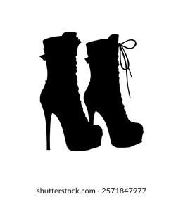 High heel boot  silhouette icon vector design.
