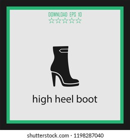 high heel boot  vector icon