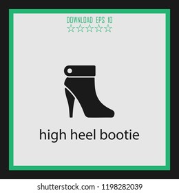 high heel bootie  vector icon
