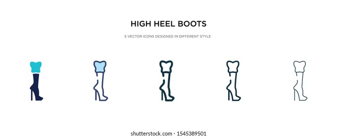 high heel boots icon in different style vector illustration. two colored and black high heel boots vector icons designed in filled, outline, line and stroke style can be used for web, mobile, ui