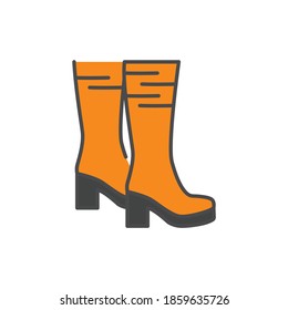 High heel boots сolor line icon. Pictogram for web page, mobile app, promo. UI/UX/GUI design element. Editable stroke.