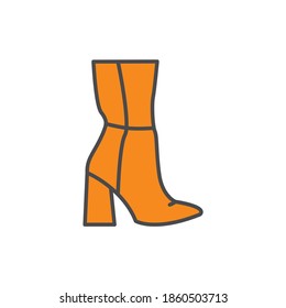 High heel boots сolor line icon. Pictogram for web page, mobile app,promo. UI UX GUI design element. Editable stroke.