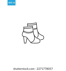High heel boots line icon Vector illustration