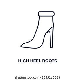 high heel boots outline icon. Linear vector from fashion concept. Thin line high heel boots icon isolated on white background