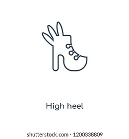 High heel concept line icon. Linear High heel concept outline symbol design. This simple element illustration can be used for web and mobile UI/UX.