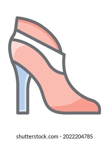 High heel fully editable vector icon

