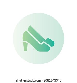 high heel gradient icon isolated on white background
