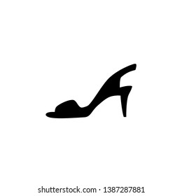 High heel icon design, solid color vector