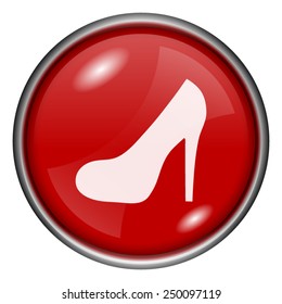 High heel icon. Internet button on white background. 