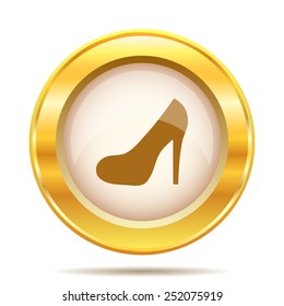 High heel icon. Internet button on white background. EPS10 vector. 