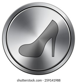 High heel icon. Internet button on white background. EPS10 Vector. 