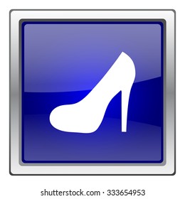 High heel icon. Internet button on white background. EPS10 vector.