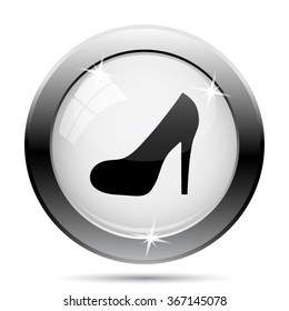 High heel icon. Internet button on white background. EPS10 vector.