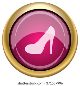 High heel icon. Internet button on white background. EPS10 vector.