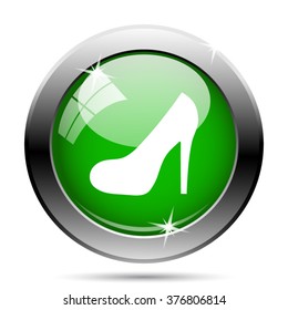 High heel icon. Internet button on white background. EPS10 vector.