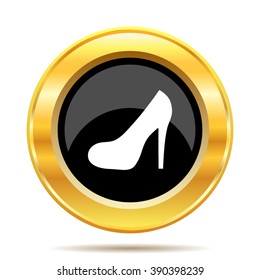 High heel icon. Internet button on white background. EPS10 vector.