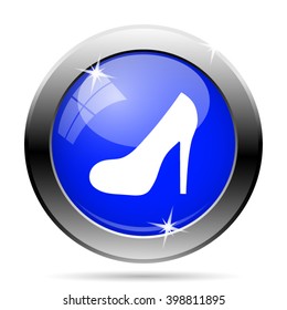 High heel icon. Internet button on white background. EPS10 vector
